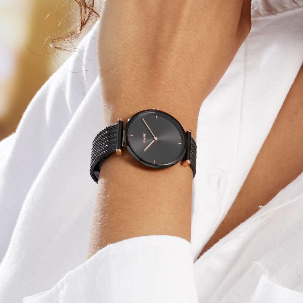 Montre noire cluse sale femme