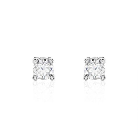 Boucles D'oreilles Puces Victoria Or Blanc Diamant - Clous d'oreilles Femme | Histoire d&rsquo;Or