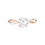 Bague Solitaire Micheline Or Bicolore Oxyde De Zirconium - Bagues solitaires Femme | Histoire d&rsquo;Or