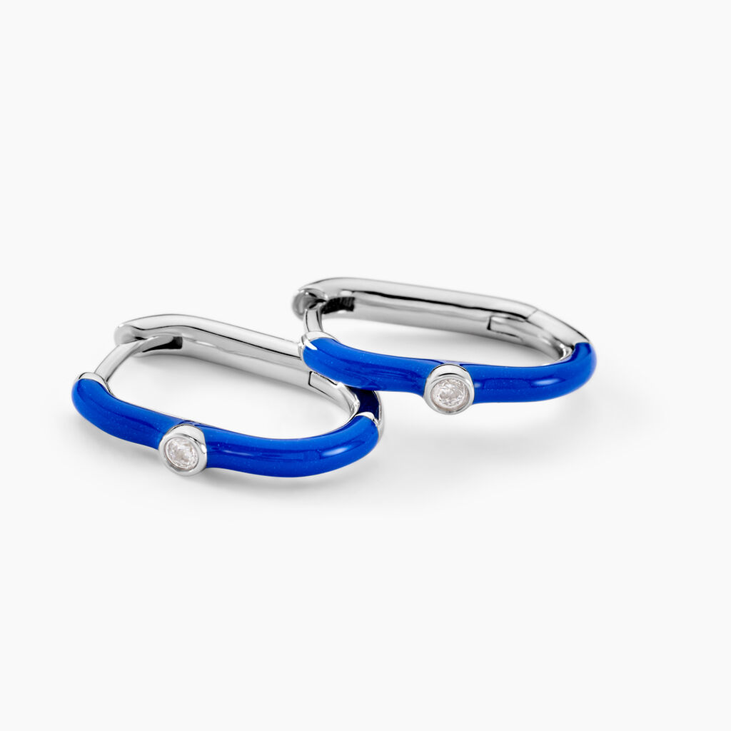 Créoles Infini Pop Argent Blanc Oxyde De Zirconium - Boucles d'oreilles créoles Femme | Histoire d’Or