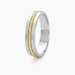 Alliance Leandro Ruban Argent Bicolore - Alliances Famille | Histoire d&rsquo;Or