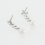 Boucles D'oreilles Pendantes Giacobbe Argent Blanc Perle De Culture - Boucles d'oreilles fantaisie Femme | Histoire d&rsquo;Or