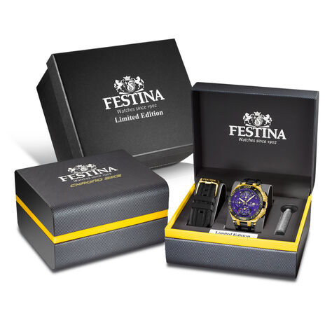 Coffret De Montre Festina Chrono Bike Edition Speciale Violet - F&ecirc;te des p&egrave;res Homme | Histoire d&rsquo;Or
