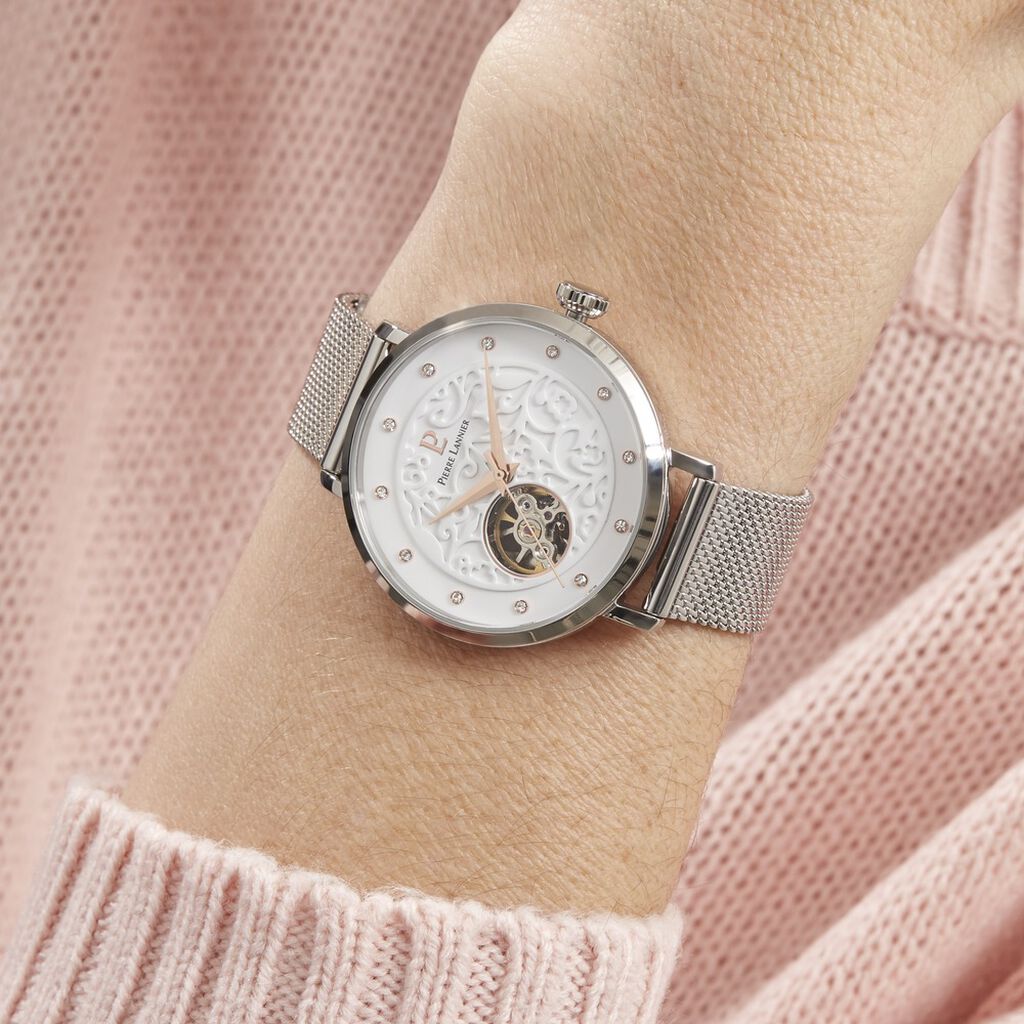Montre Pierre Lannier Eolia Blanc - Montres Femme | Histoire d’Or