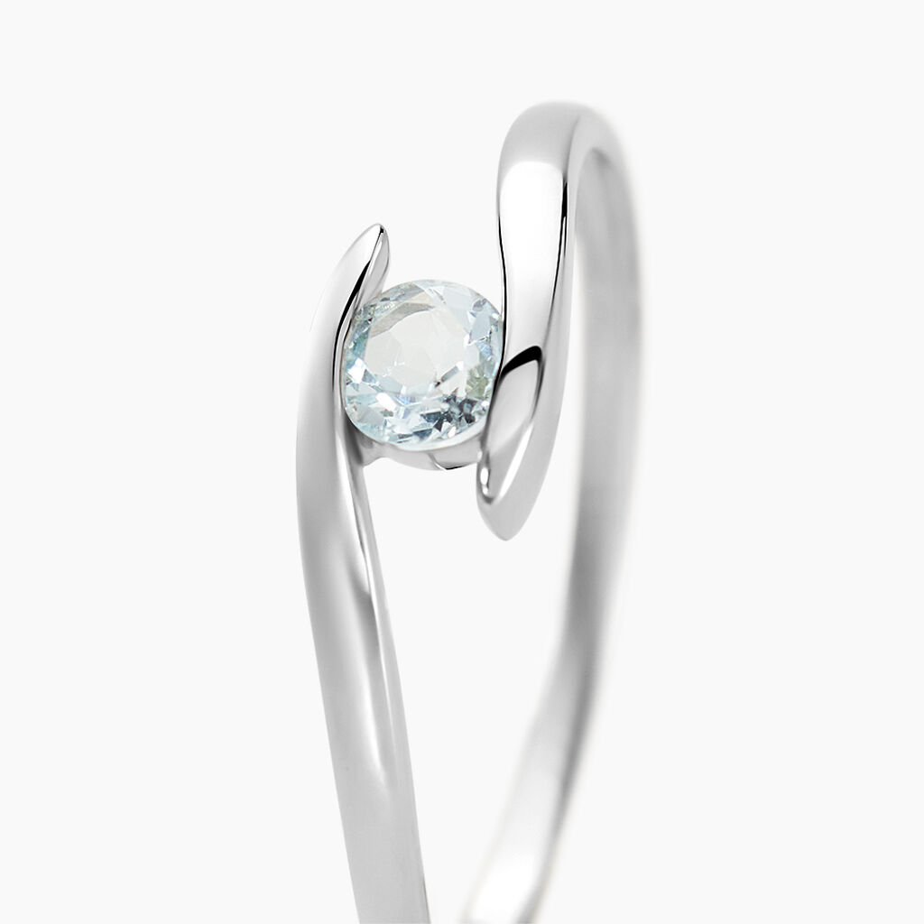 Bague Camilia Or Blanc Topaze - Bagues solitaires Femme | Histoire d&rsquo;Or
