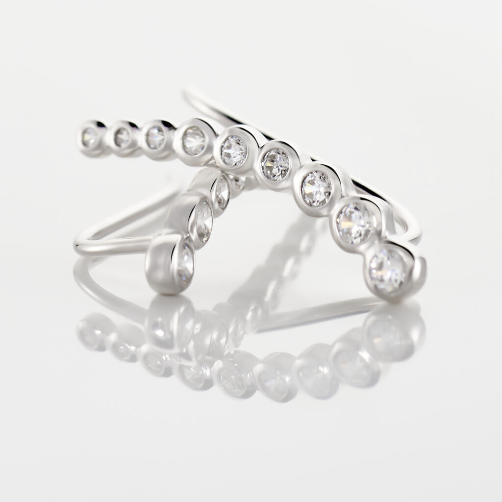 Boucles D'oreilles Grimpantes Zoiaae Argent Blanc Oxyde De Zirconium - Boucles d'oreilles fantaisie Femme | Histoire d’Or