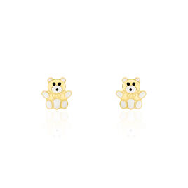 Boucles D'oreilles Puces Mae Ourson Or Jaune - Clous d'oreilles Enfant | Histoire d’Or