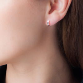 Créoles Lileae Barrette Or Blanc - Boucles d'oreilles créoles Femme | Histoire d’Or