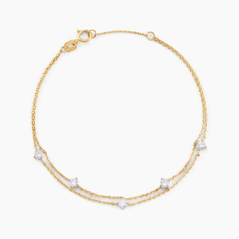 Bracelet Or Jaune Eclat D'etoile Oxyde De Zirconium - Bracelets Femme | Histoire d&rsquo;Or