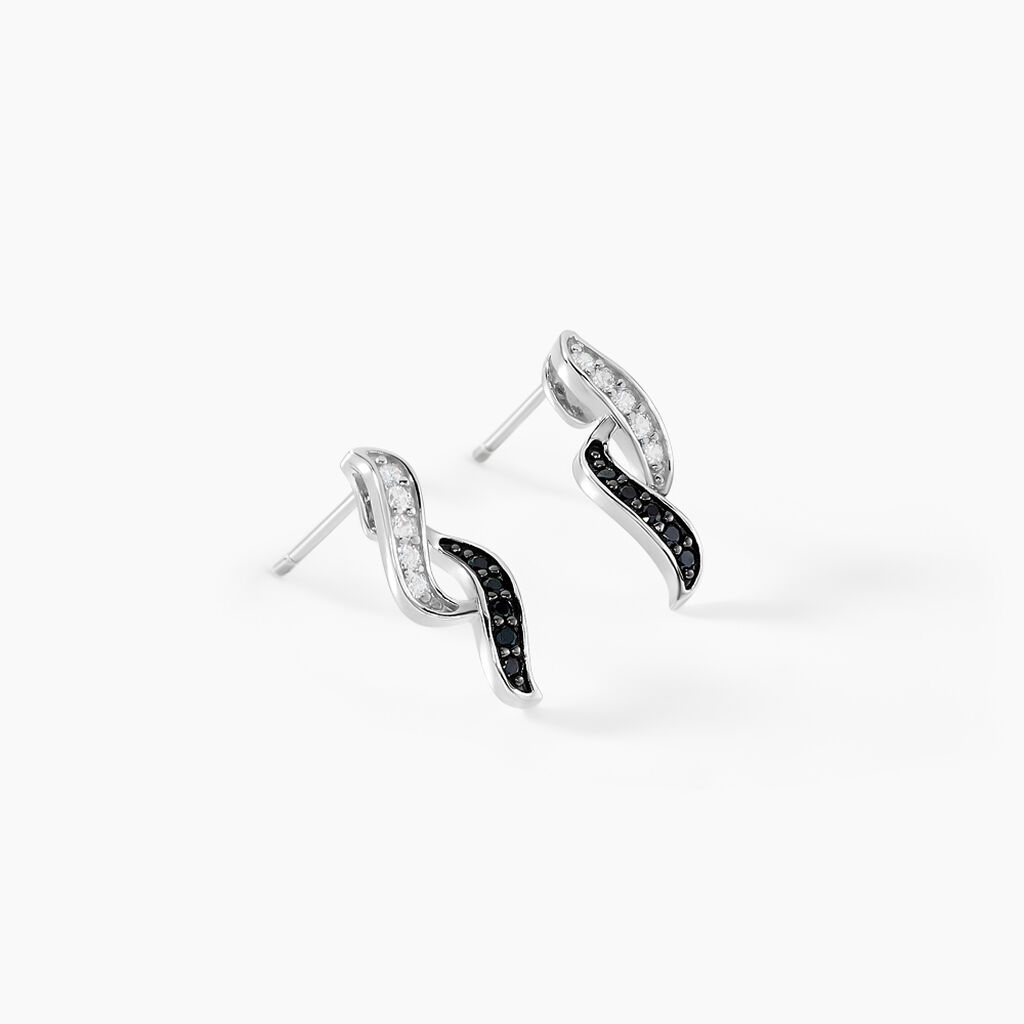 Boucles D'oreilles Pendantes Sylvie Argent Blanc Oxyde De Zirconium - Boucles d'oreilles fantaisie Femme | Histoire d’Or