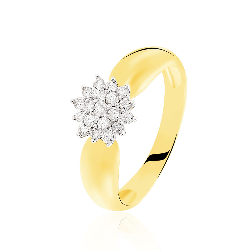 Bague Chou Or Jaune Diamant - Bagues avec pierre Femme | Histoire d’Or