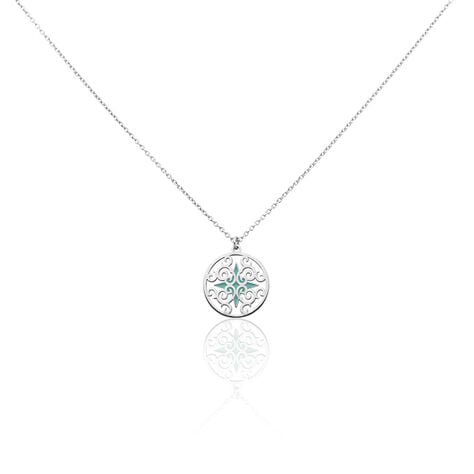 Collier Krysia Argent Blanc Email Turquoise - Colliers fantaisie Femme | Histoire d’Or