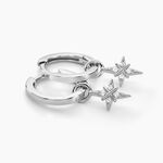 Cr&eacute;oles Astre Precieux Argent Blanc Oxyde De Zirconium - Boucles d'oreilles cr&eacute;oles Femme | Histoire d&rsquo;Or