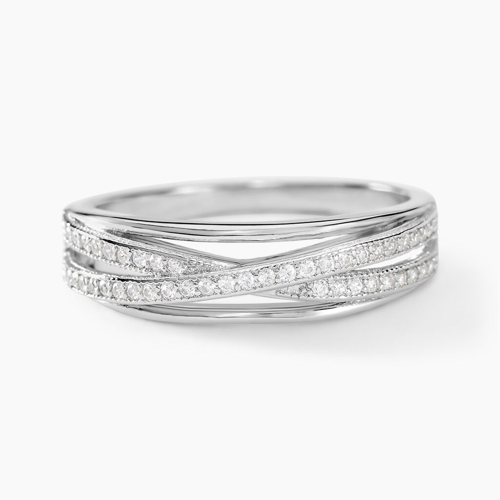 Bague Urpa Argent Blanc Oxyde De Zirconium