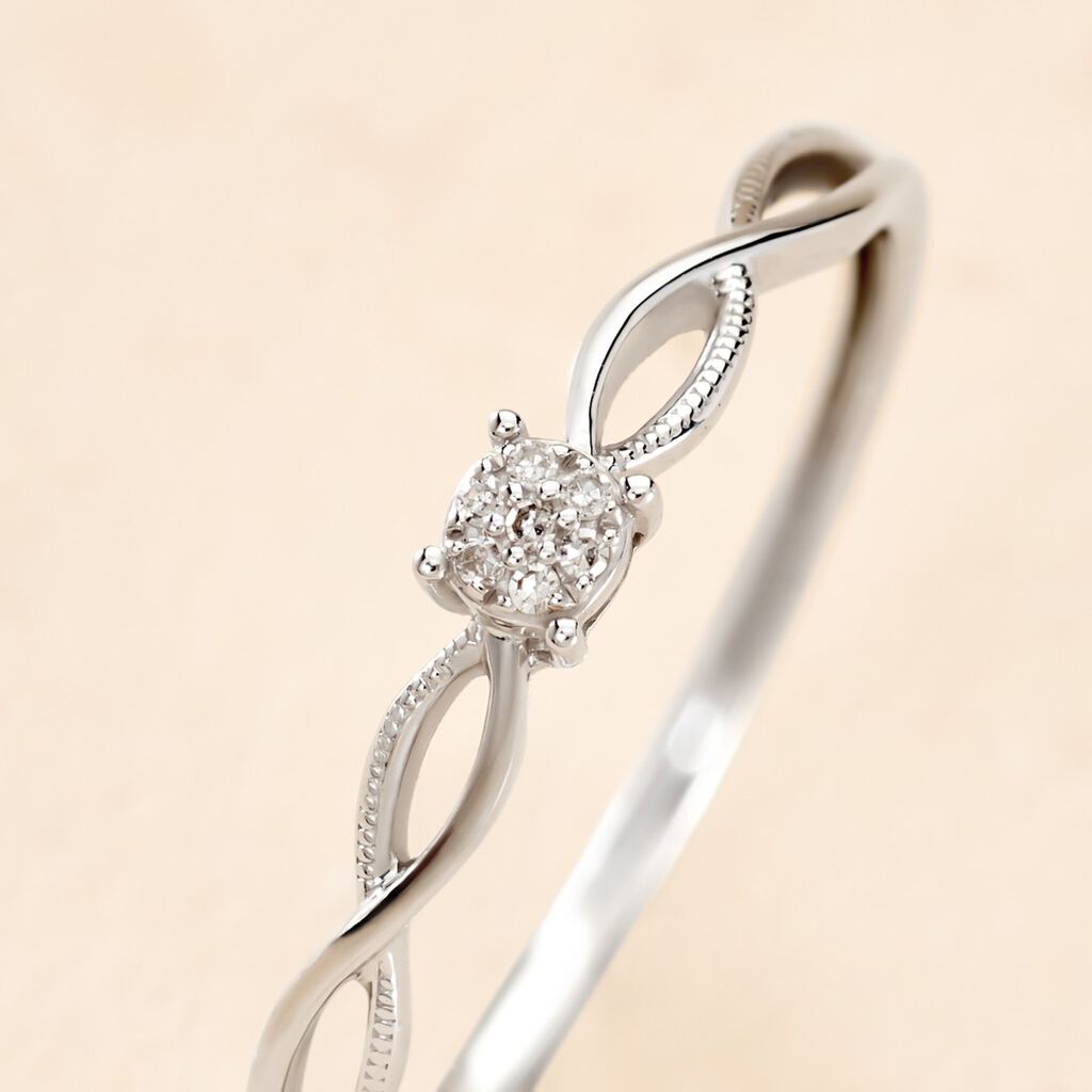 Bague Farila Or Blanc Diamant - Bagues solitaires Femme | Histoire d’Or