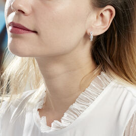 Créoles Elvera Rondes Argent Blanc Oxyde De Zirconium - Boucles d'oreilles créoles Femme | Histoire d’Or