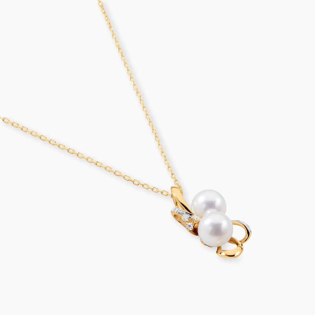 Collier Wandula Or Jaune Perle De Culture Oxyde De Zirconium - Colliers Femme | Histoire d&rsquo;Or