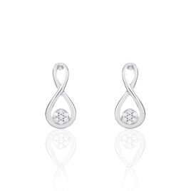 Boucles D'oreilles Puces Shaeen Or Blanc Diamant - Clous d'oreilles Femme | Histoire d’Or