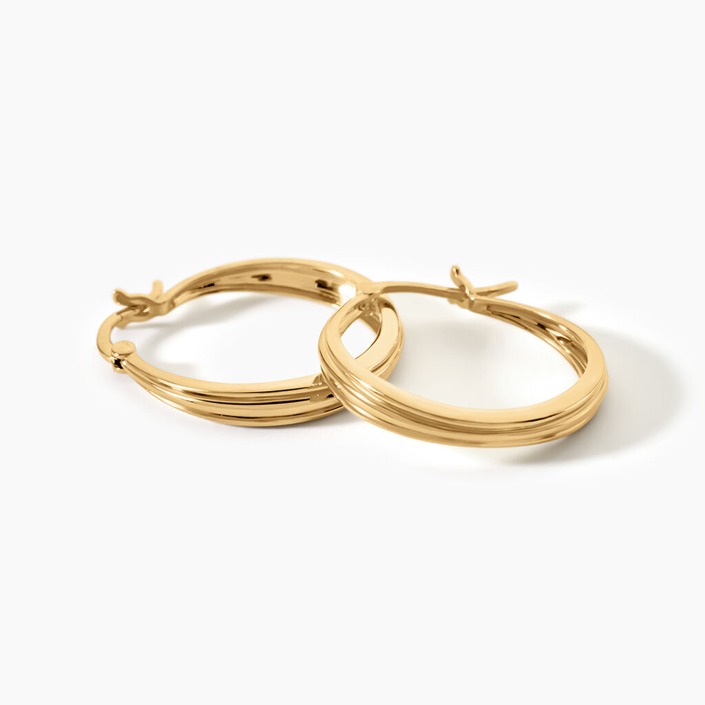 Cr&eacute;oles Beauregard Argent Dor&eacute; A L'Or 750/1000 - Boucles d'oreilles cr&eacute;oles Femme | Histoire d&rsquo;Or