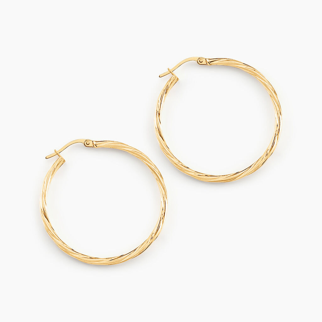 Créoles Youri Or Jaune - Boucles d'oreilles créoles Femme | Histoire d’Or