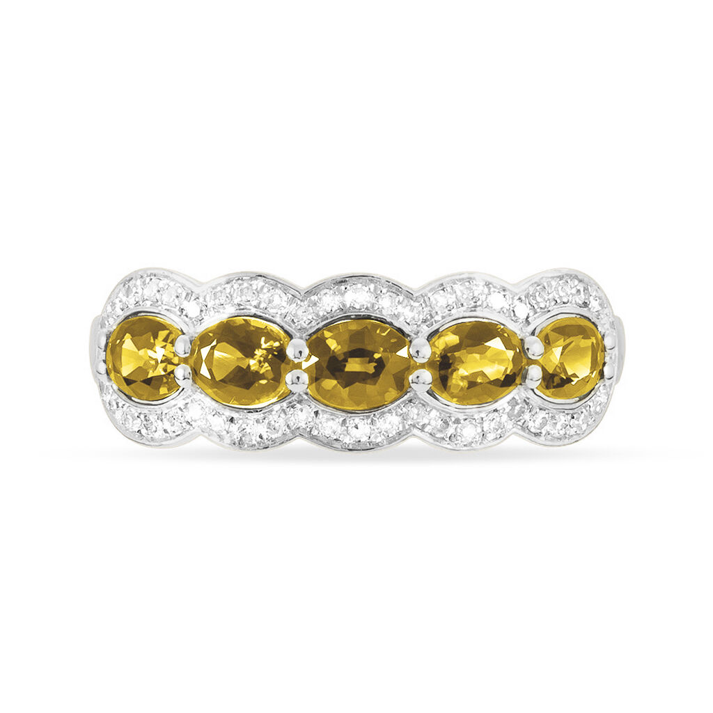 Bague Margaux Or Jaune Citrine Et Diamant - Bagues avec pierre Femme | Histoire d’Or