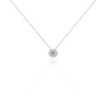 Collier Priscillya Or Blanc Amethyste Et Oxyde De Zirconium - Colliers Femme | Histoire d&rsquo;Or
