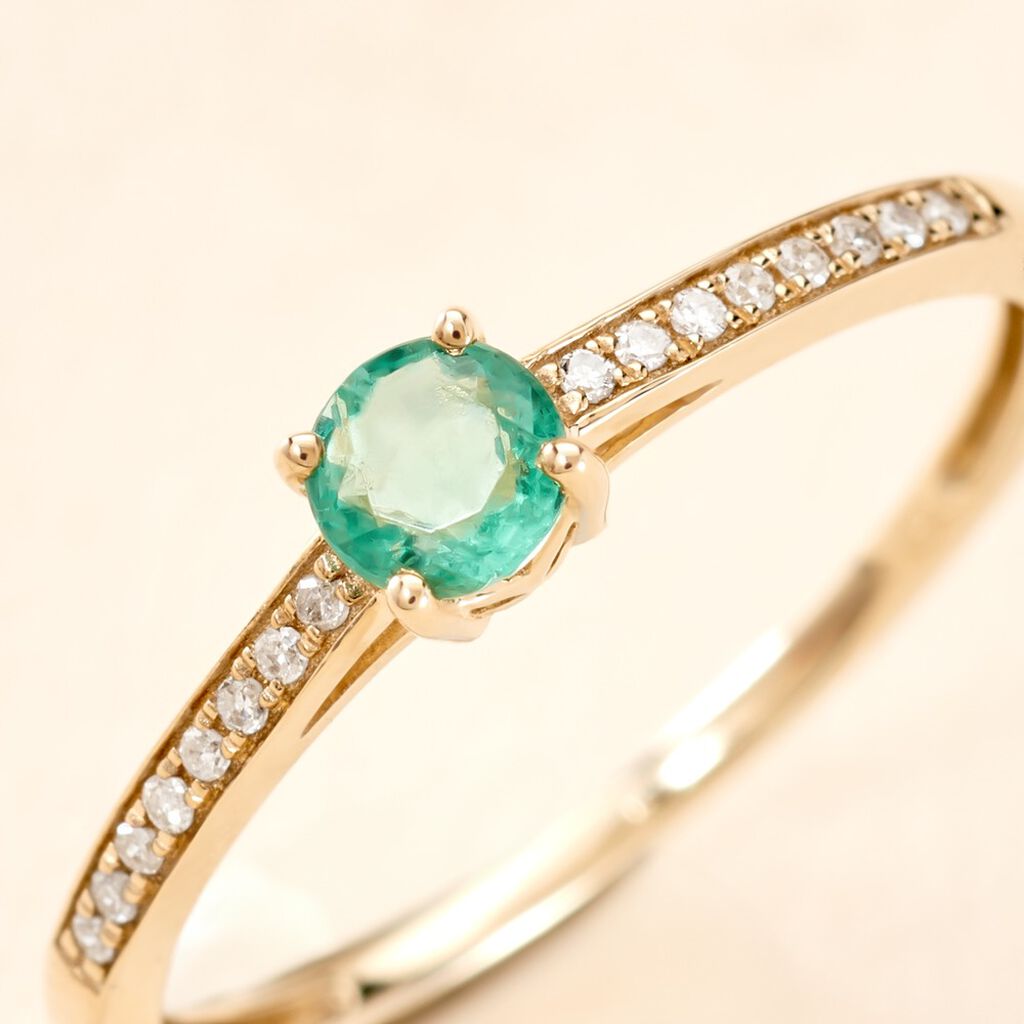 Bague Hardy Or Jaune Emeraude Diamant - Bagues solitaires Femme | Histoire d&rsquo;Or