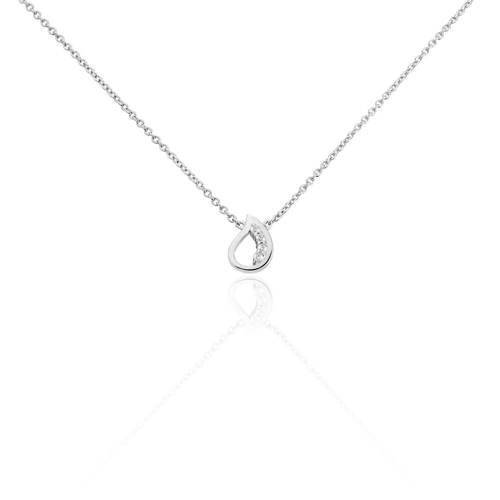 Collier Court Argent Blanc Sylvan Oxyde De Zirconium - Ras de cou Femme | Histoire d&rsquo;Or