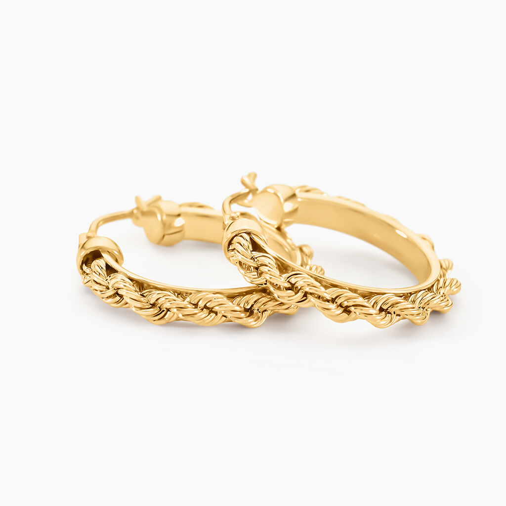 Créoles Cordeline Or Jaune - Boucles d'oreilles créoles Femme | Histoire d’Or