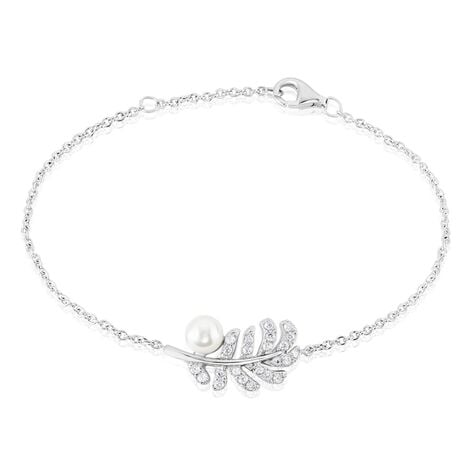 Bracelet Argent Blanc Edytha Perle De Culture Oxydes De Zirconium - Bracelets Femme | Histoire d&rsquo;Or