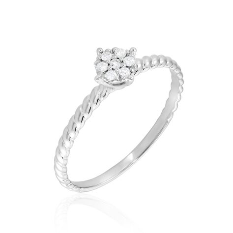 Bague Or Blanc Addie Diamants - Bagues avec pierre Femme | Histoire d’Or