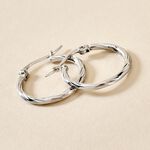 Cr&eacute;oles Esaias Acier Blanc - Boucles d'oreilles cr&eacute;oles Femme | Histoire d&rsquo;Or