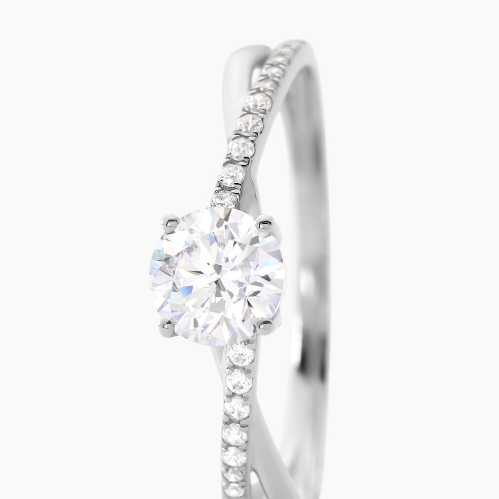Bague Dana Or Blanc Oxyde De Zirconium - Bagues solitaires Femme | Histoire d’Or