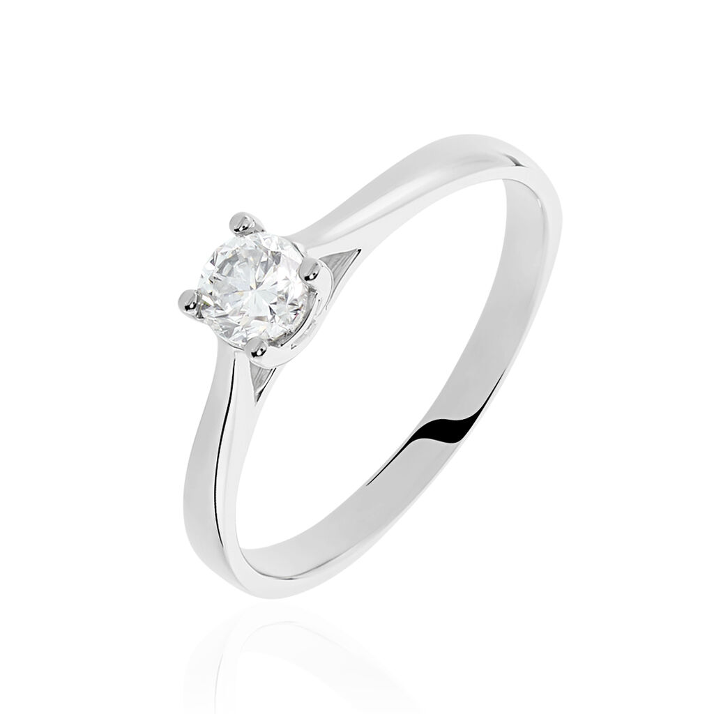 Bague Solitaire Victoria Or Blanc Diamant - Bagues solitaires Femme | Histoire d&rsquo;Or