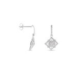 Boucles D'oreilles Pendantes Ros&eacute;e Or Blanc Diamant - Boucles d'oreilles pendantes Femme | Histoire d&rsquo;Or