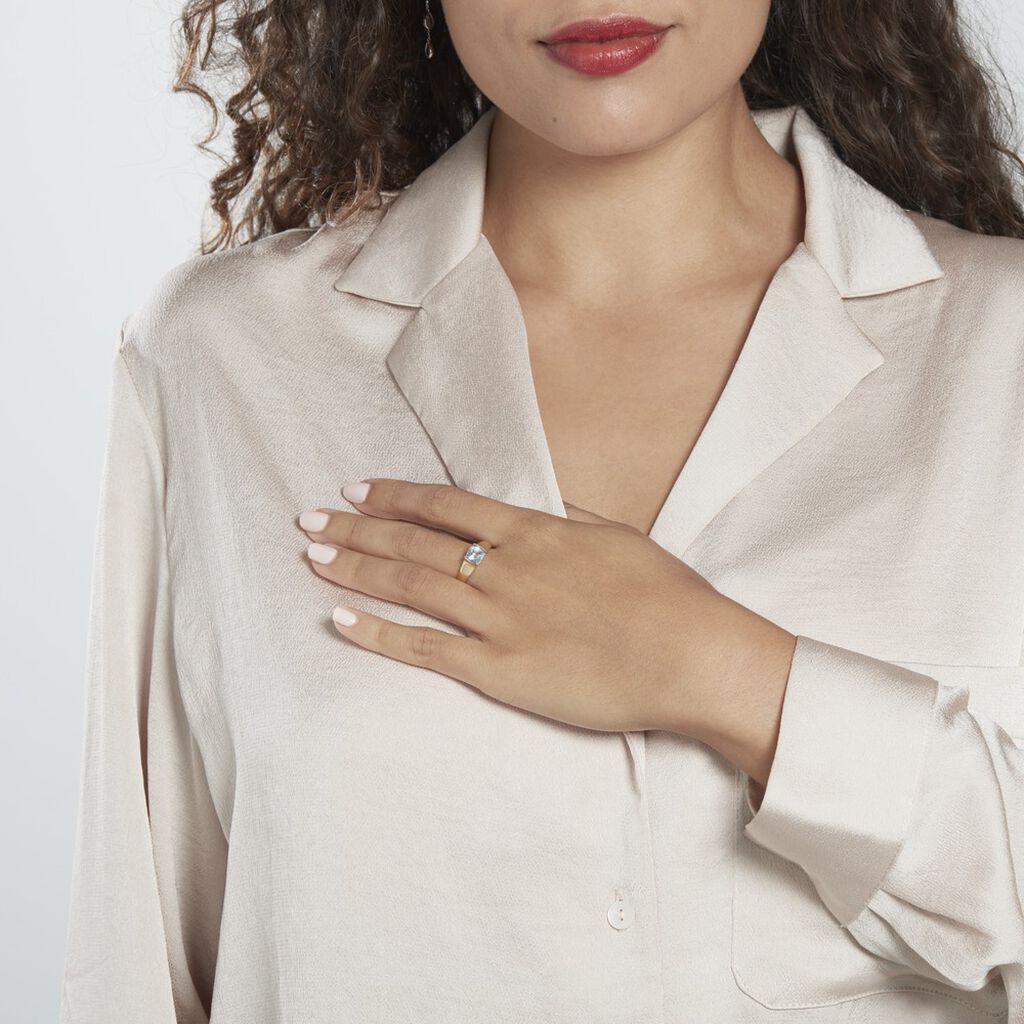 Bague Or Jaune Crarus Topaze - Bagues solitaires Femme | Histoire d’Or