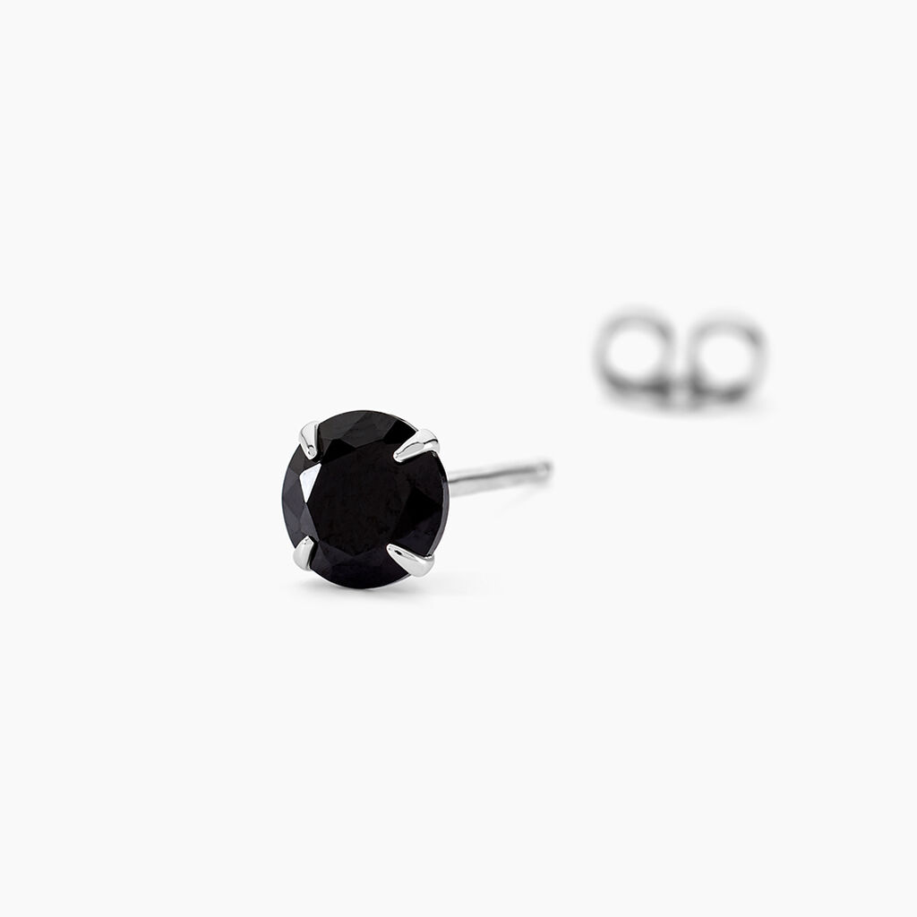 Boucle D'oreille Puce Unitaire Niels Argent Blanc Oxyde De Zirconium - Boucles d'oreilles fantaisie Homme | Histoire d’Or