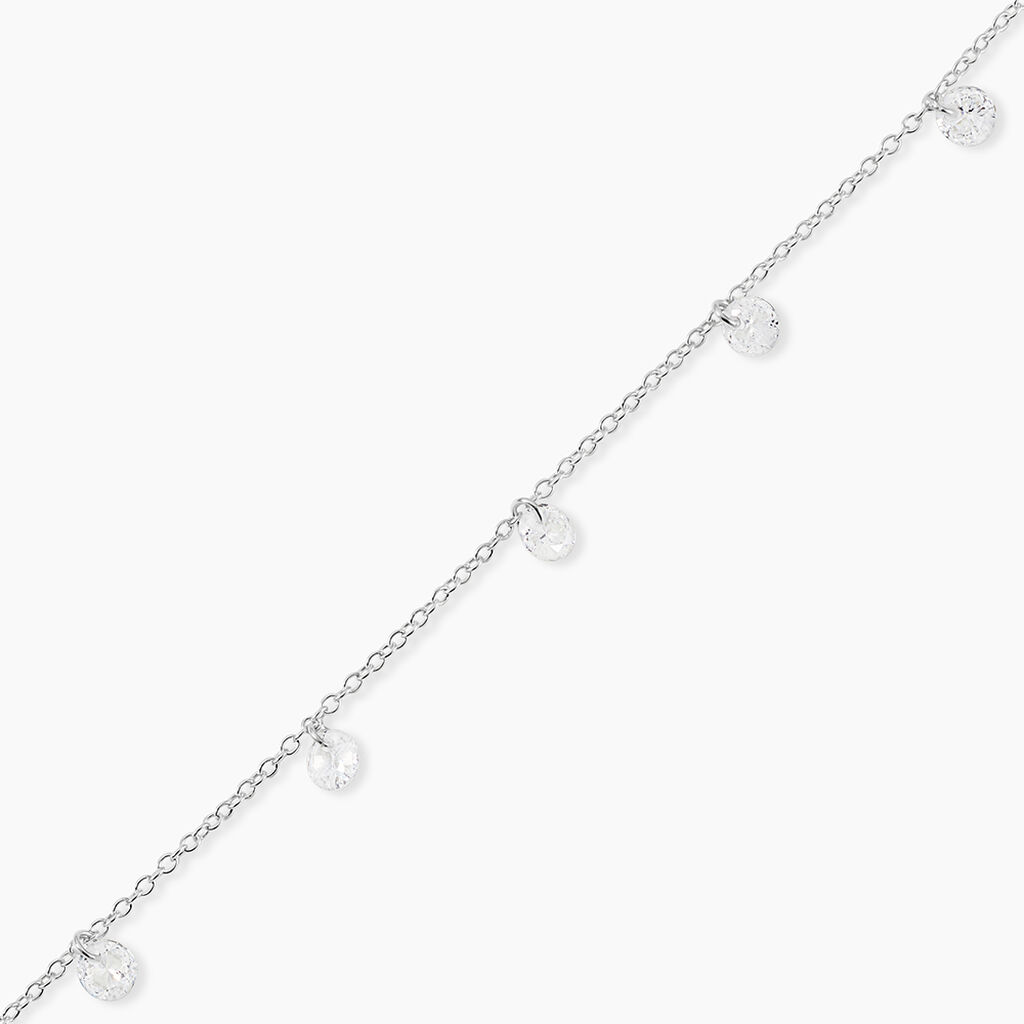 Bracelet Argent Collie Argent Blanc Oxyde - Bracelets Pierre Femme | Histoire d&rsquo;Or