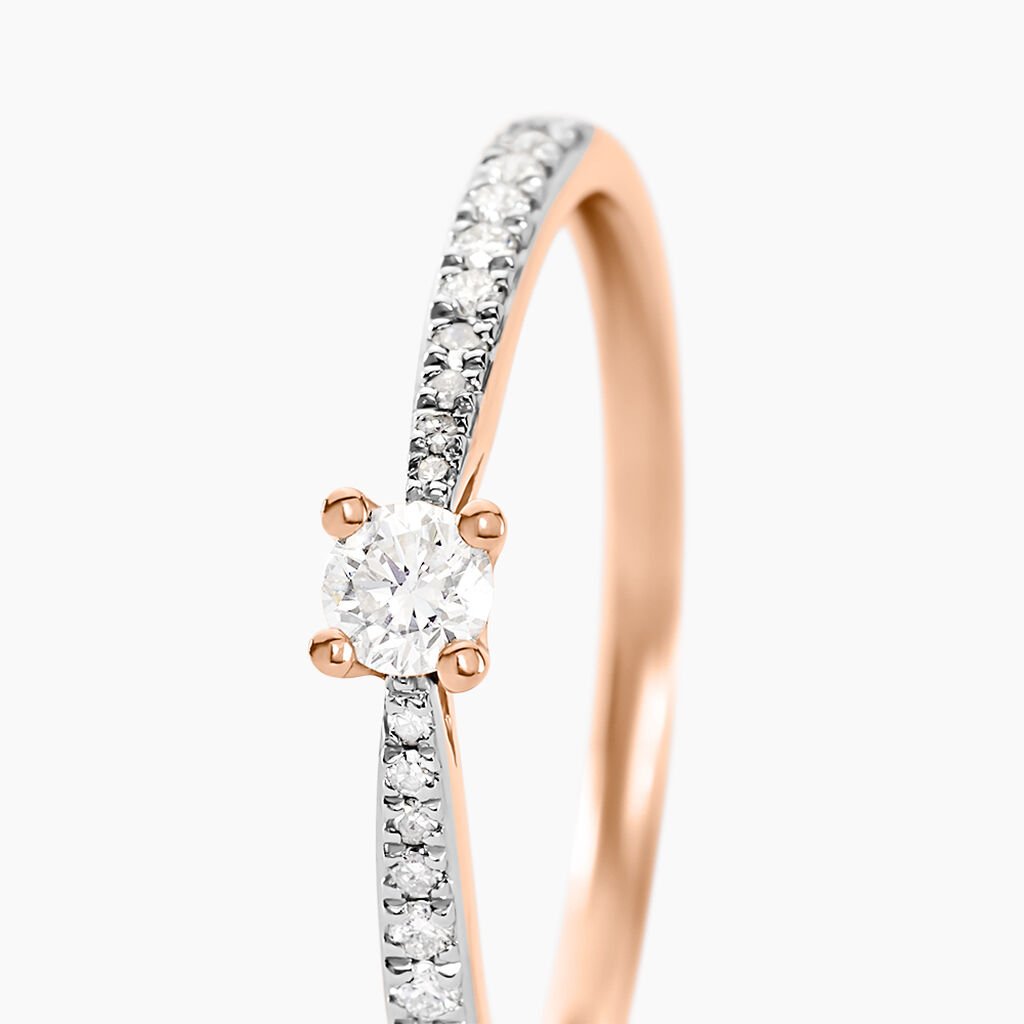 Bague Solitaire Hemera Or Rose Diamant - Bagues solitaires Femme | Histoire d’Or