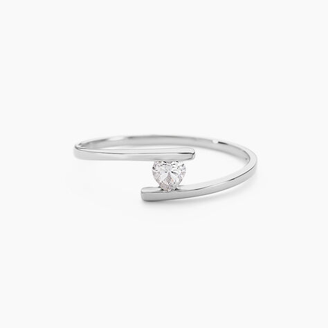 Bague Solitaire Moera Or Blanc Oxyde De Zirconium - Bagues solitaires Femme | Histoire d&rsquo;Or