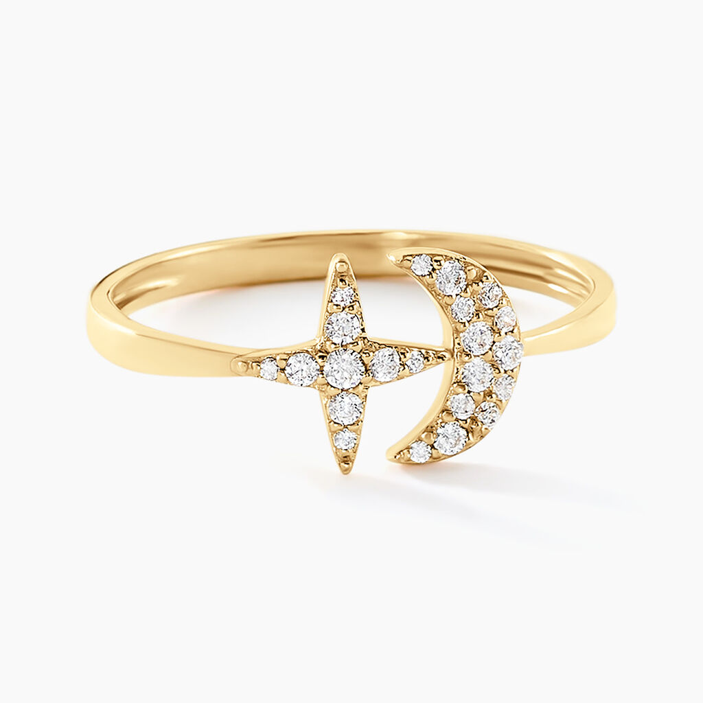 Bague Stellar Or Jaune Oxyde De Zirconium - Bagues avec pierre Femme | Histoire d’Or