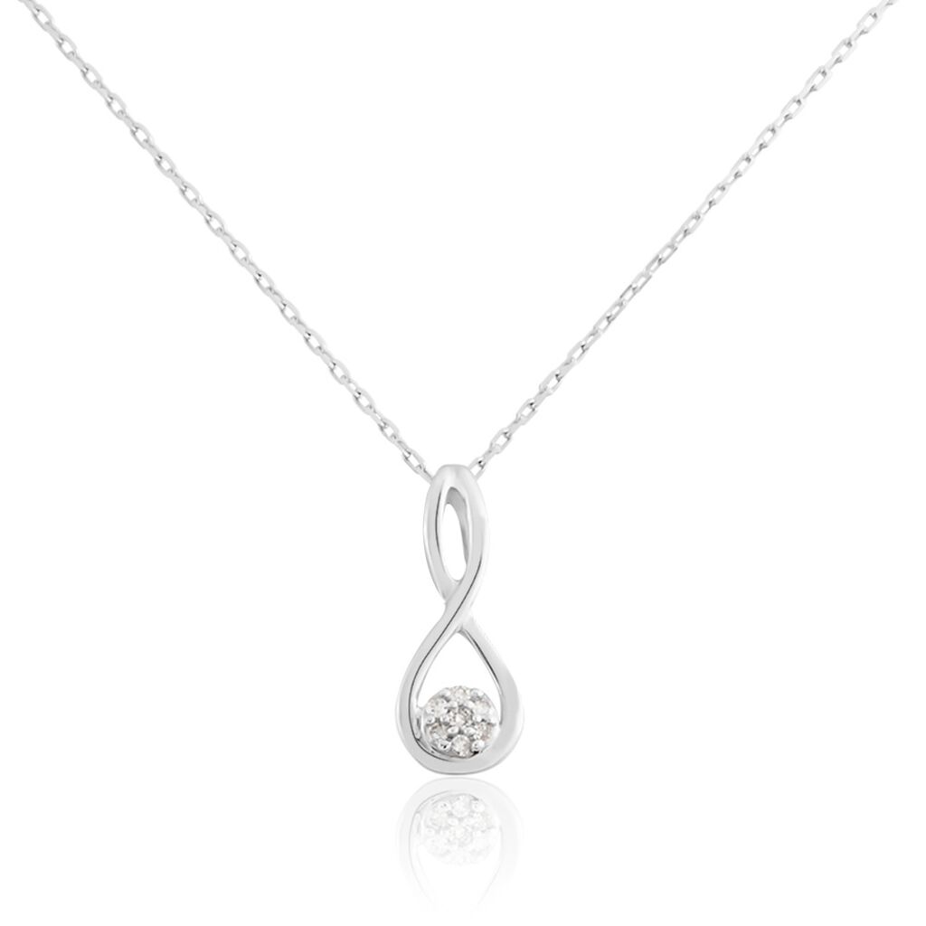 Collier Shaeen Or Blanc Diamant - Colliers Femme | Histoire d’Or