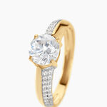 Bague Solitaire Messine Or Jaune Oxyde De Zirconium - Bagues solitaires Femme | Histoire d&rsquo;Or