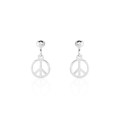 Boucles D'oreilles Pendantes Paz Argent Blanc - Boucles d'oreilles fantaisie Femme | Histoire d&rsquo;Or