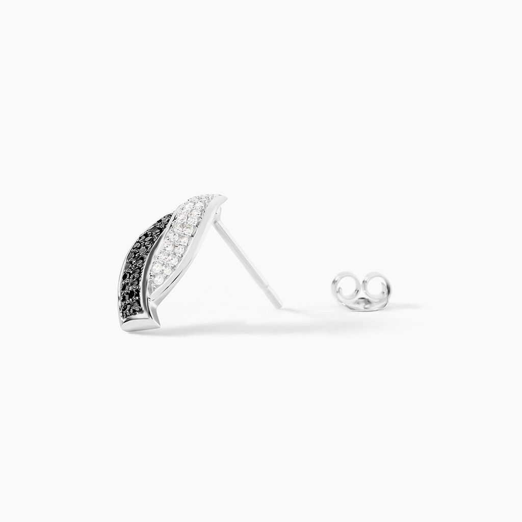 Boucles D'oreilles Puces Oia Or Blanc Diamant - Clous d'oreilles Femme | Histoire d’Or