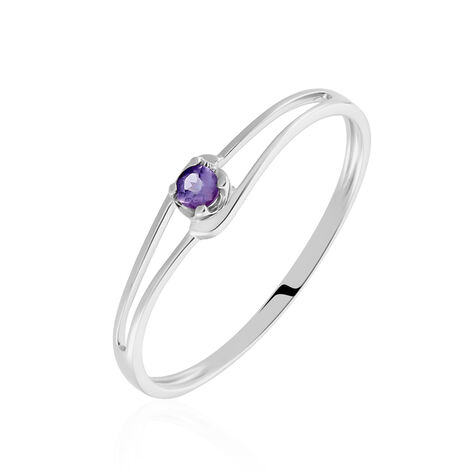 Bague Veroucha Or Blanc Amethyste - Bagues solitaires Femme | Histoire d’Or