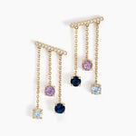 Boucles D'oreilles Pendantes Universe Or Jaune Topaze Am&eacute;thyste - Boucles d'oreilles pendantes Femme | Histoire d&rsquo;Or