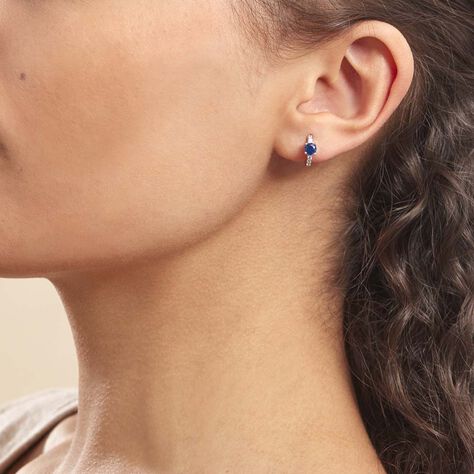 Créoles Argent Blanc Gregh Oxydes De Zirconium - Boucles d'oreilles créoles Femme | Histoire d’Or