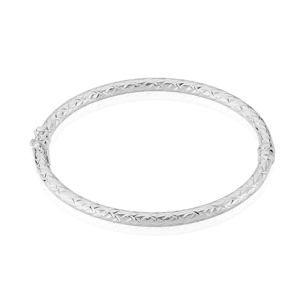 Bracelet Jonc Jennie Diamante Or Blanc - Bracelets joncs Femme | Histoire d’Or