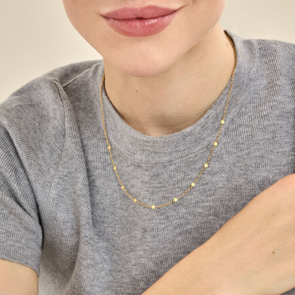 Collier Danaya Acier jaune - Colliers fantaisie Femme | Histoire d&rsquo;Or